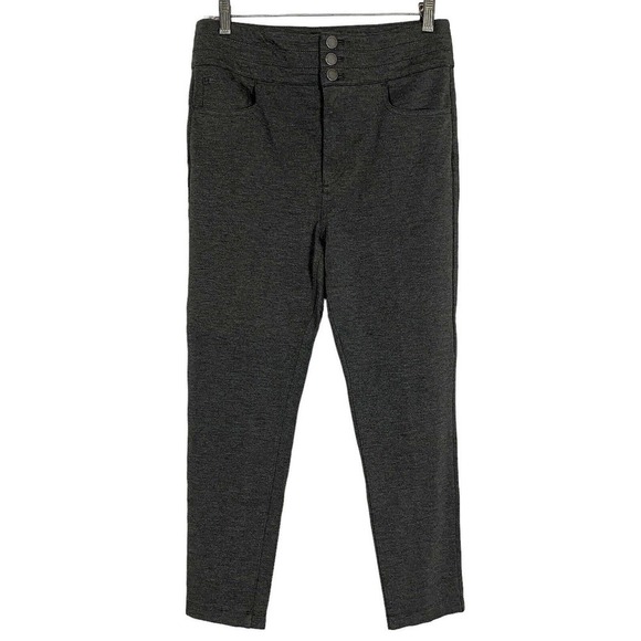 Ann Taylor sz 4P Pant Skinny Charcoal Gray Super Stretch Three Button High-Rise - Picture 1 of 7